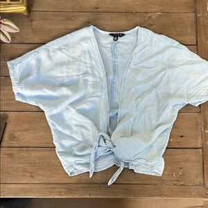 Women's chambray tie front Top